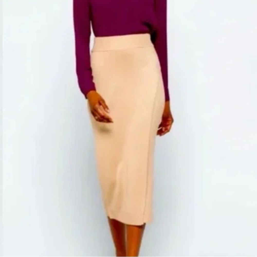 Modern Citizen Annie Faux Wrap Skirt in light beige size xs